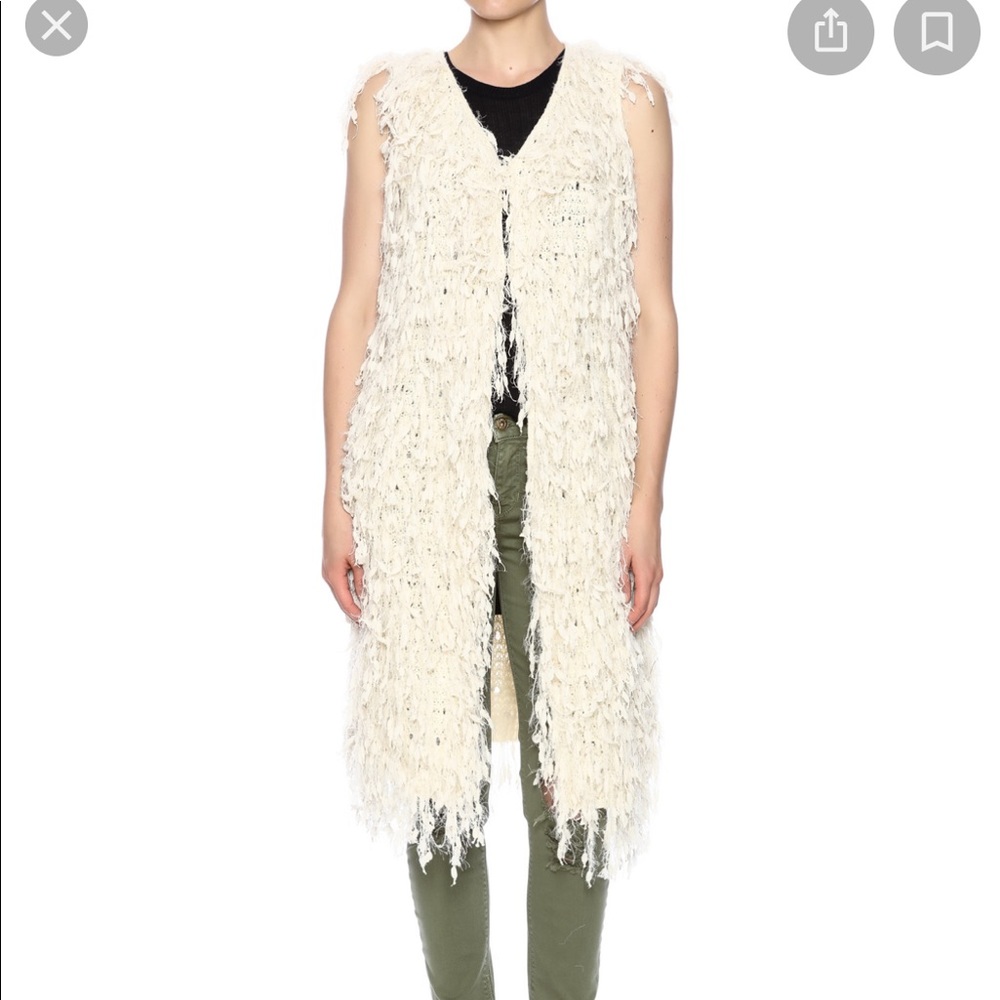 🆕 Reneec Long Fuzzy Knit Sweater Vest-S/M - Picture 1 of 7